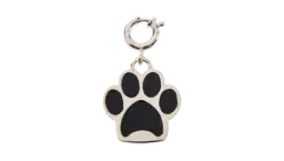 Paw-Shaped Charm - Brass & Blue Enamel