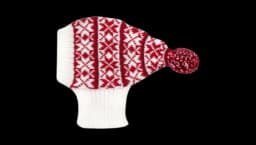 Alpaca-Blend Christmas Dog Hat - White/Red