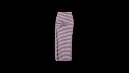 Cutout Striped Midi Skirt