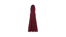 Skull-Print High-Neck Maxi Dress