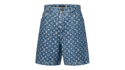Monogram Denim Shorts - Indigo