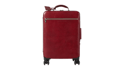 Burnished Leather Suitcase - Red